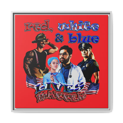rw&b lives matter - framed canvas art (red)