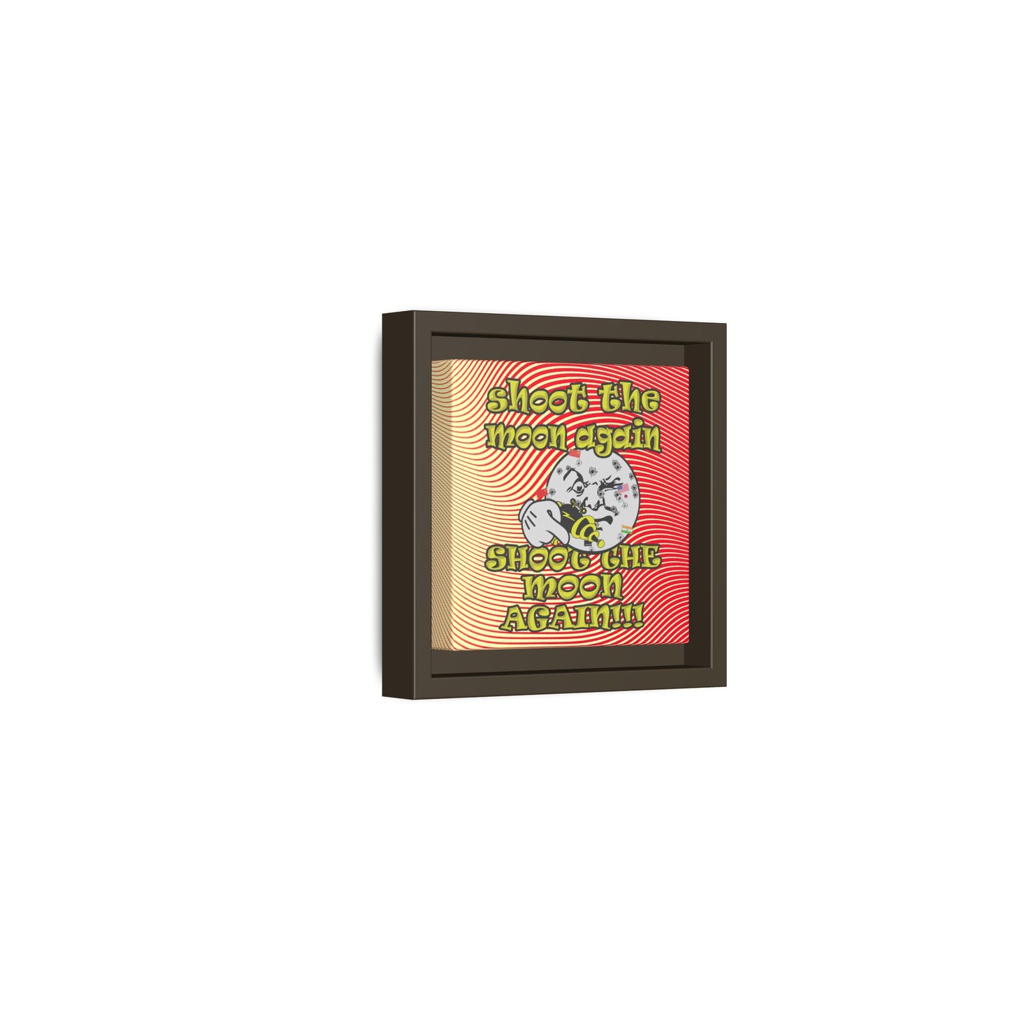 shoot the moon again - framed canvas art (yellow-orange wave)