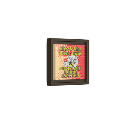 shoot the moon again - framed canvas art (yellow-orange wave)