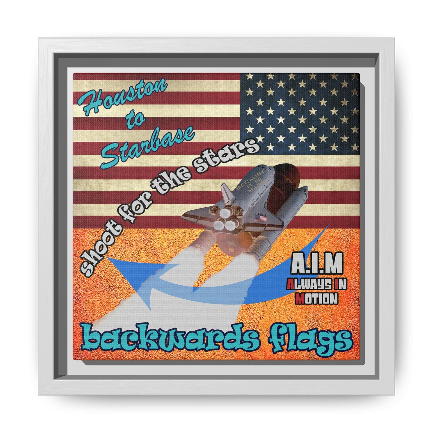 shoot for the stars - framed canvas art (burnt orange)