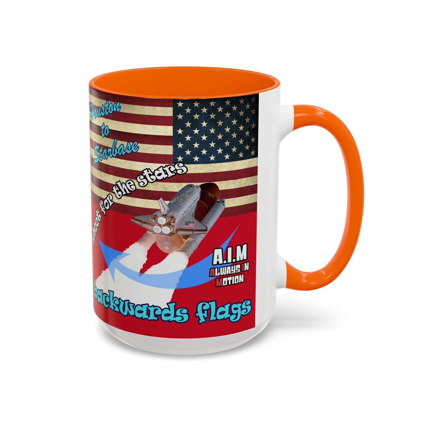 shoot for the stars - Accent Mug (dark red)