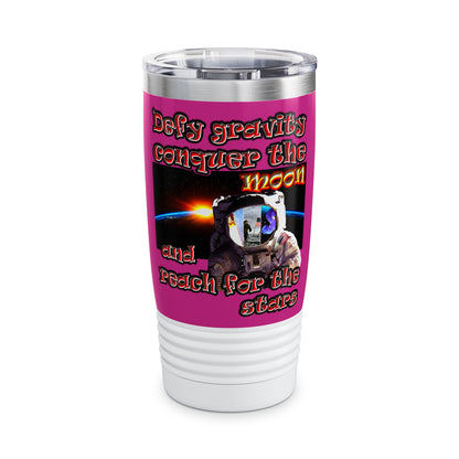defy conquer reach - Ringneck Tumbler, 20oz (pink)