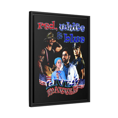 rw&b lives matter - framed canvas art (black)