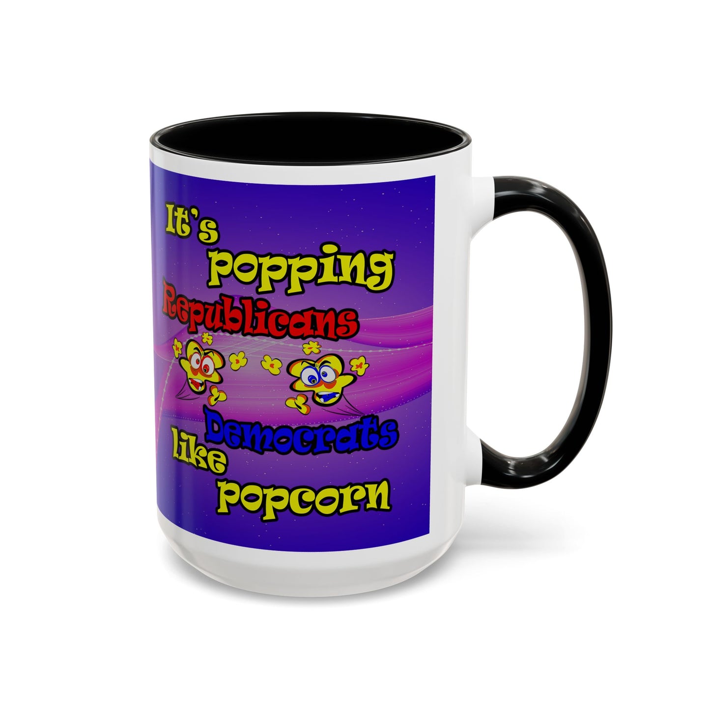 popping like popcorn - Accent Mug (purple-pink wave)