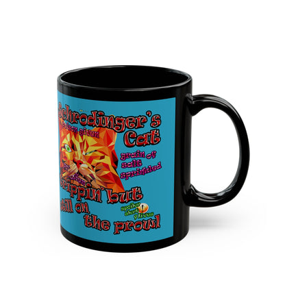 schrodinger's cat - Black Mug (turquoise)