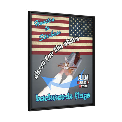 shoot for the stars - framed canvas art (grey-light grey)