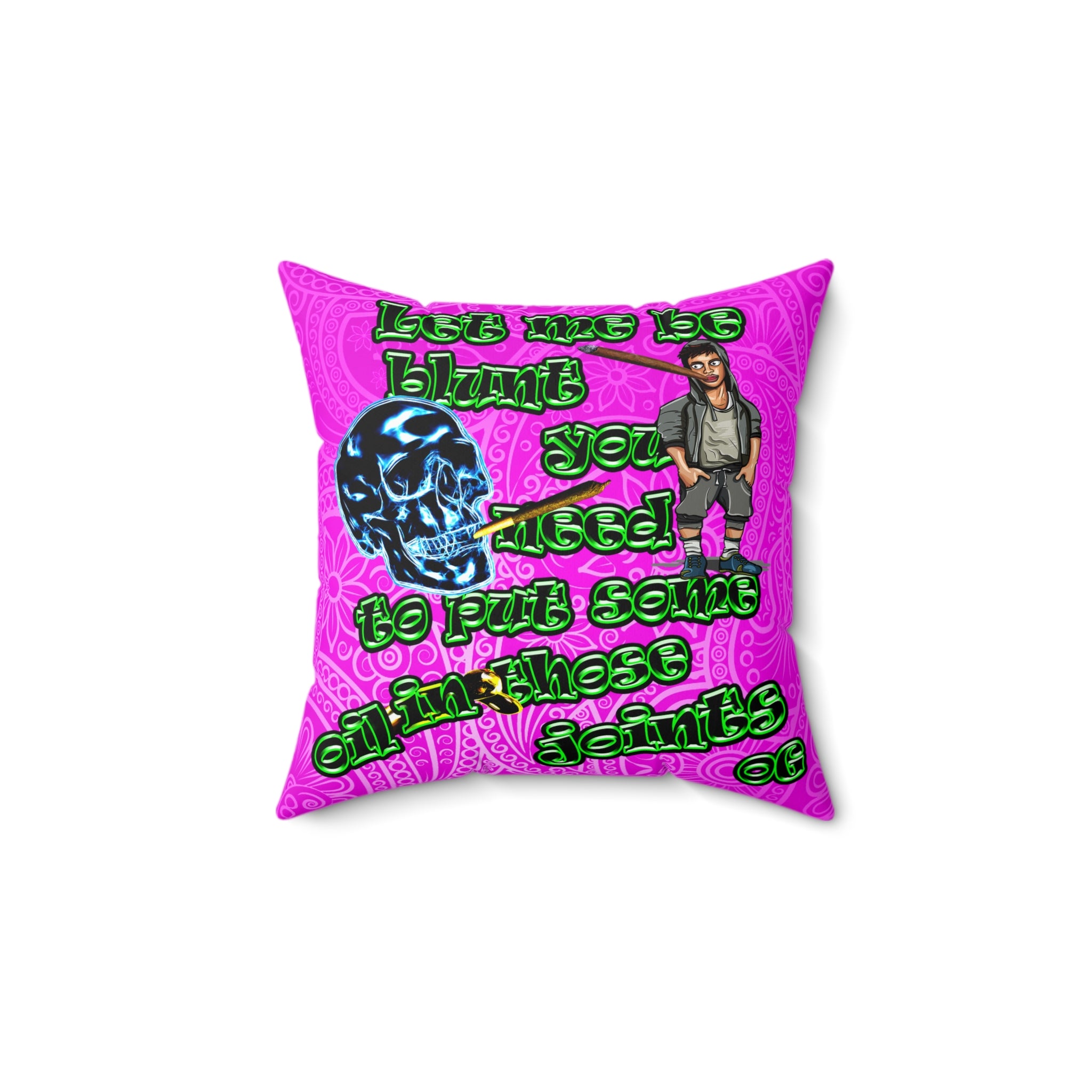 og - Spun Polyester Square Pillow - (pink swirl)