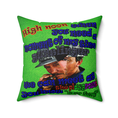 high noon - Spun Polyester Square Pillow - (green turf)