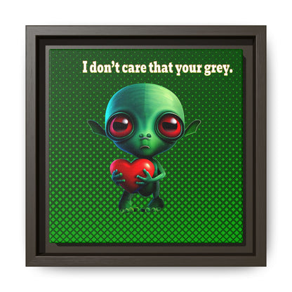 I don't care that your grey - framed canvas art (logo green)