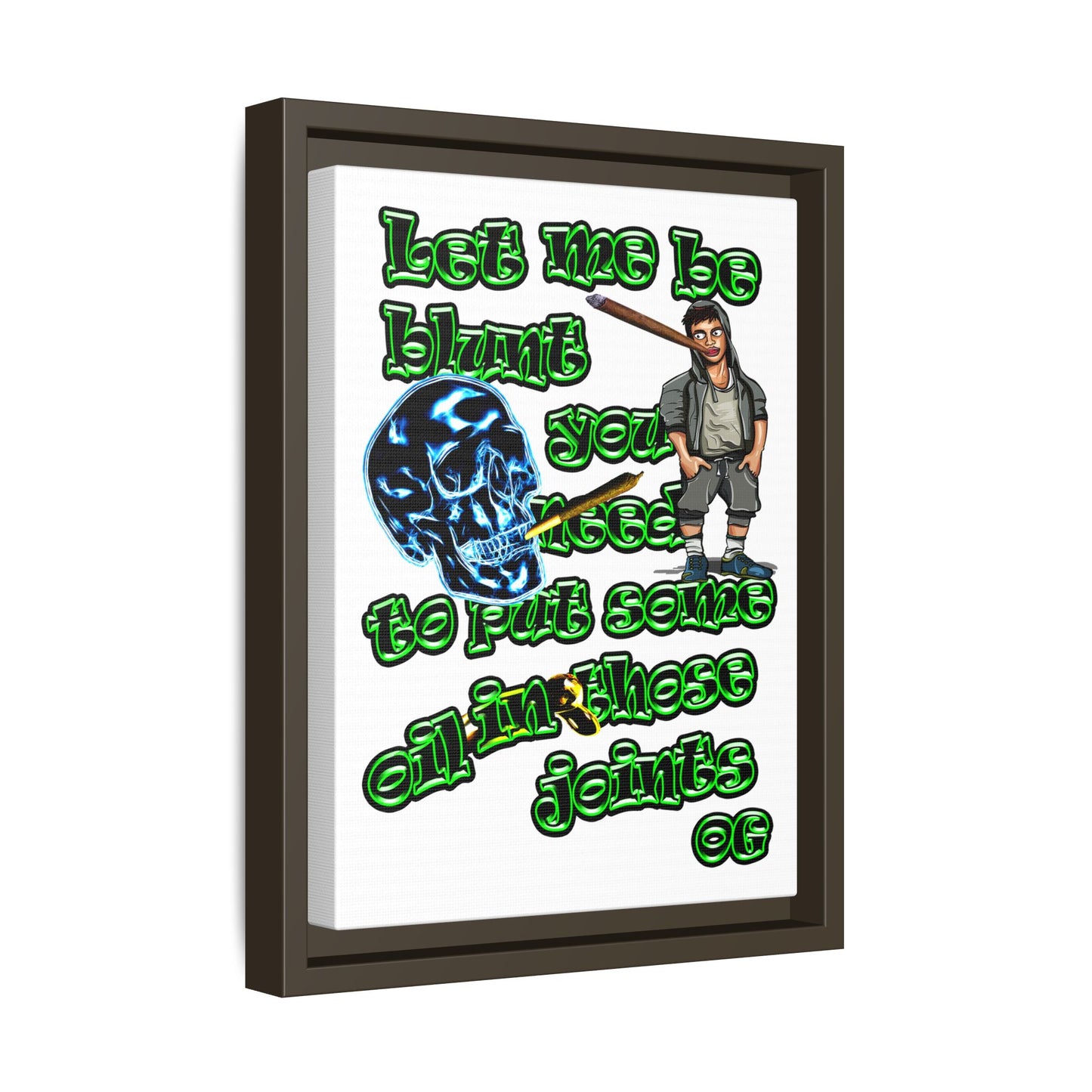 og - framed canvas art (white)