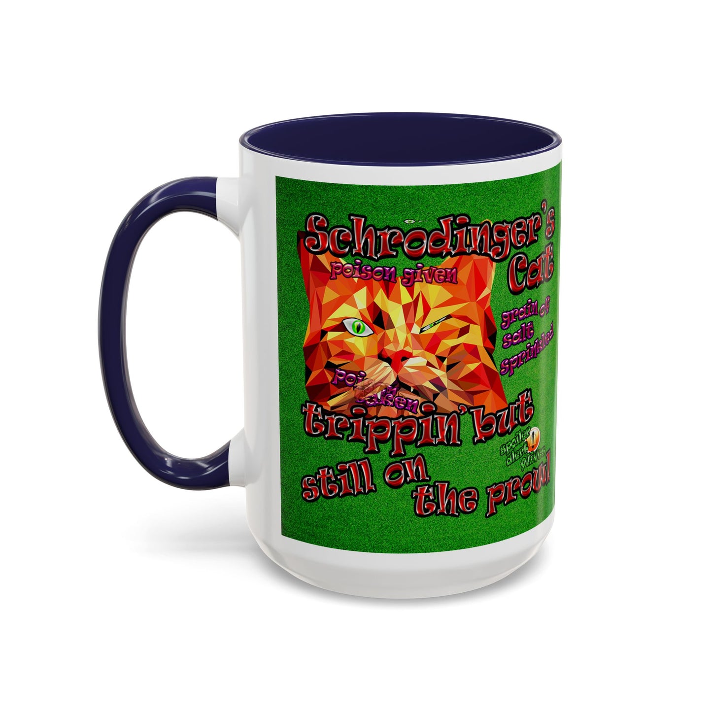 schrodinger's cat - Accent Mug (green turf)