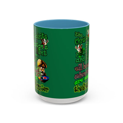 christmas spirits of boston - Accent Mug (dark green)