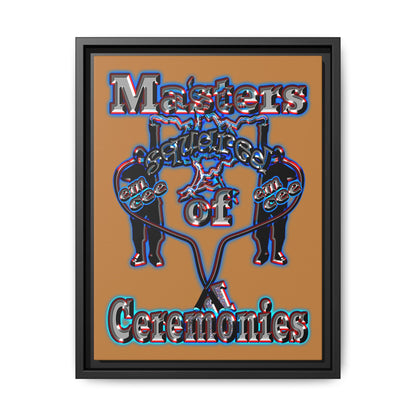 em cee squared - framed canvas art (light brown)