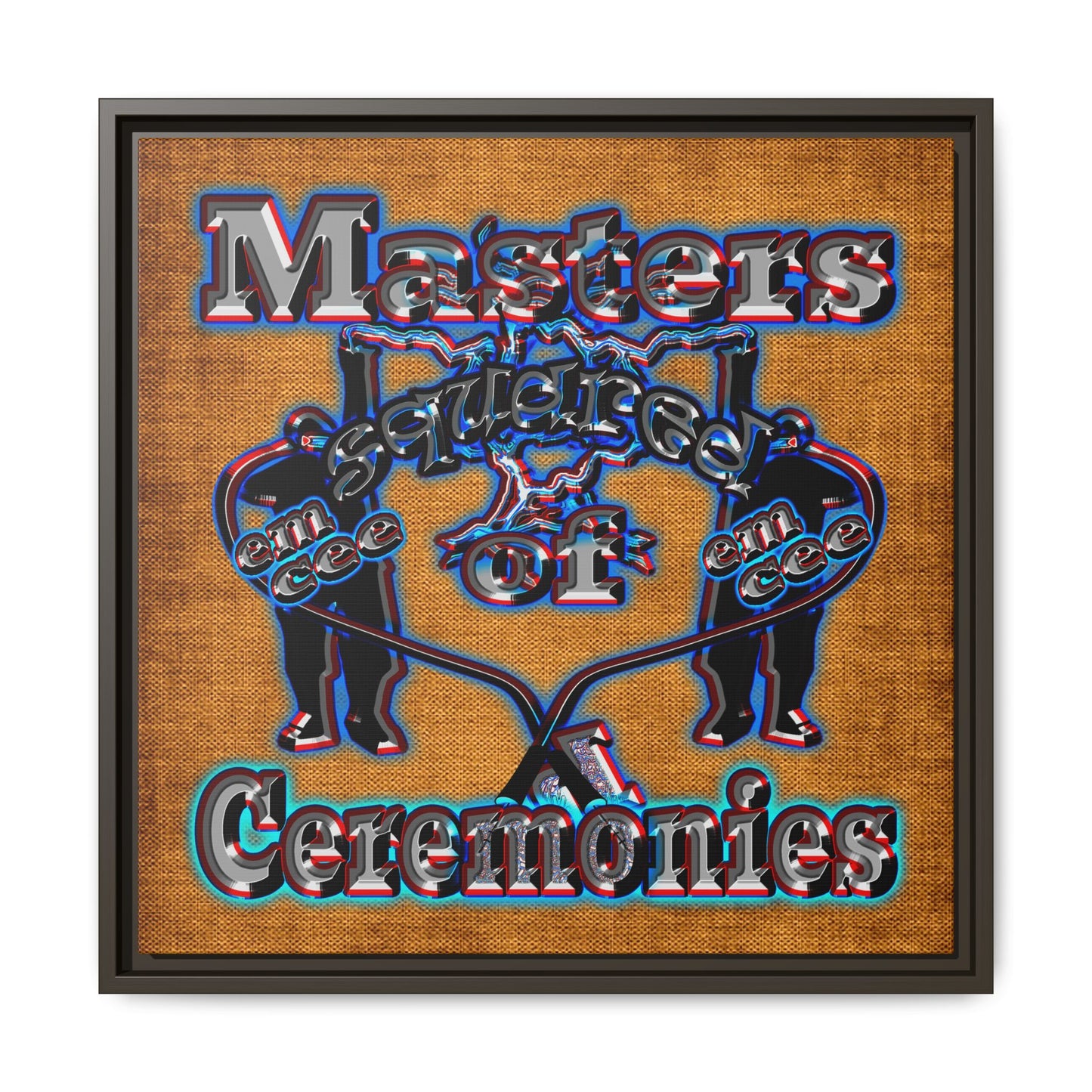 em cee squared - framed canvas art (brown papyrus)