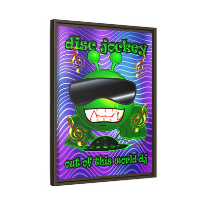 disc jockey - framed canvas art (purple wave)