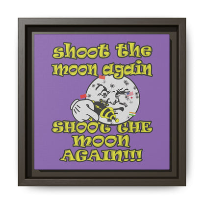shoot the moon again - framed canvas art (light purple)