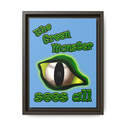 green monster - framed canvas art (light blue)