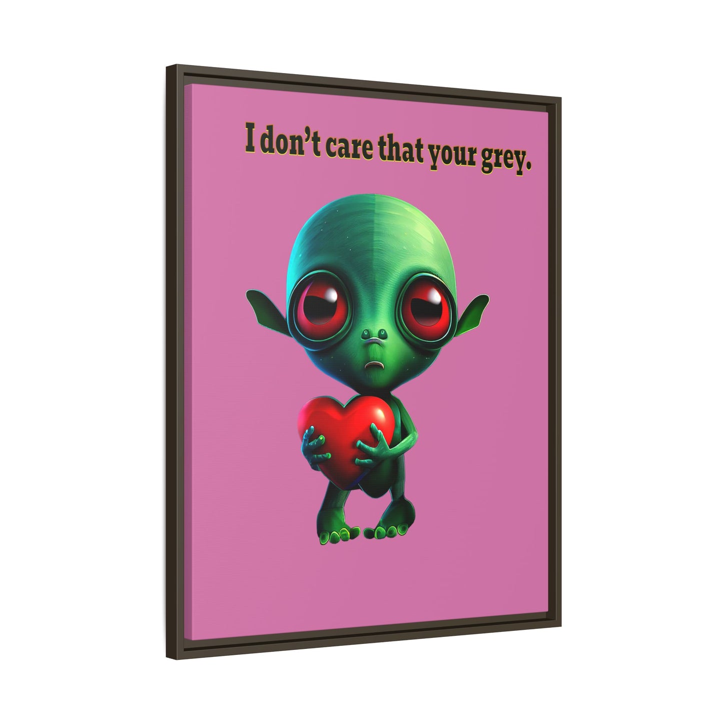 I don't care that your grey - framed canvas art (light pink)