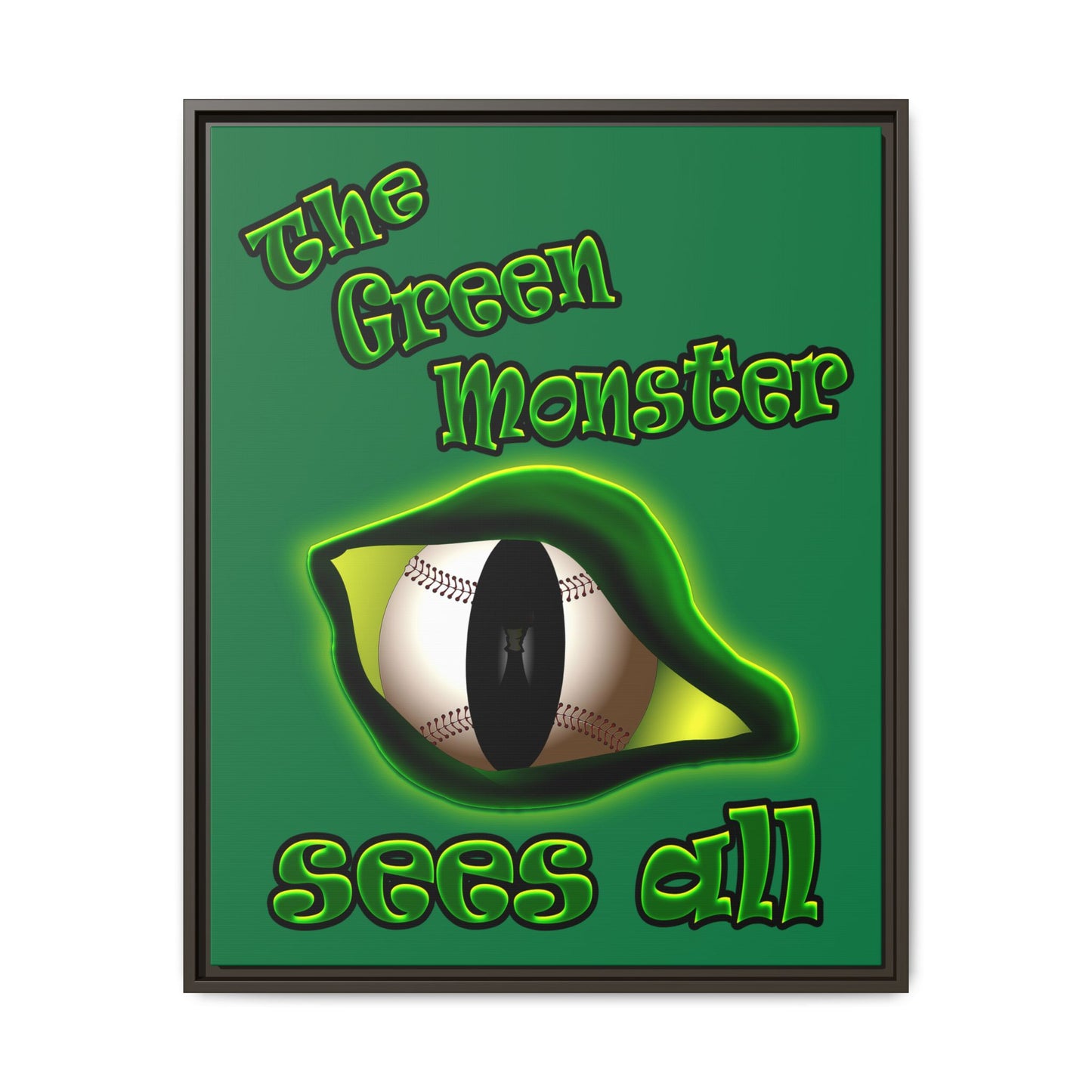 green monster - framed canvas art (dark green)
