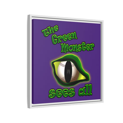 green monster - framed canvas art (purple)