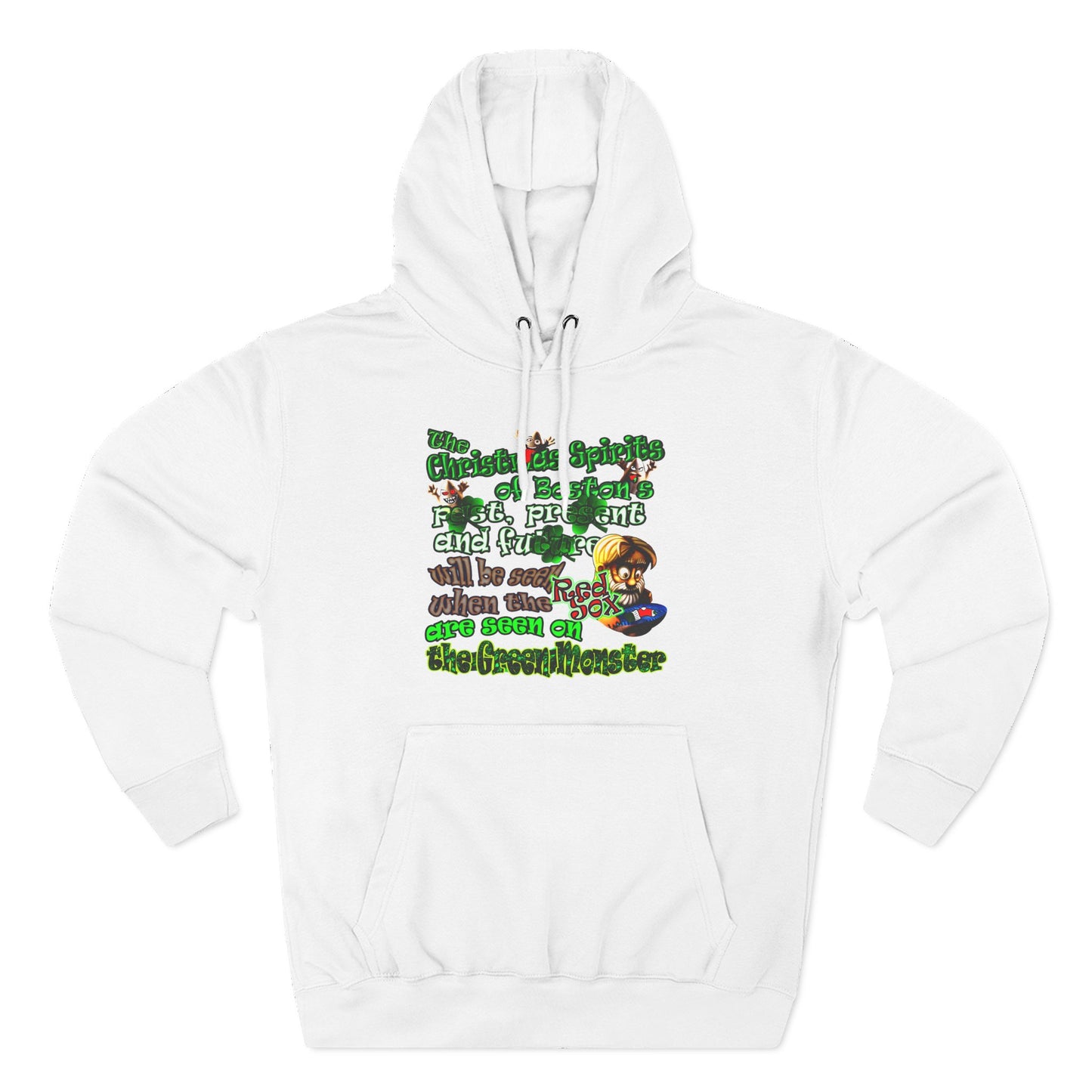 christmas spirits of boston - Three-Panel Fleece Hoodie