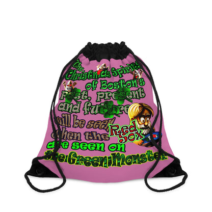 christmas spirits of boston - Drawstring Bag (light pink)