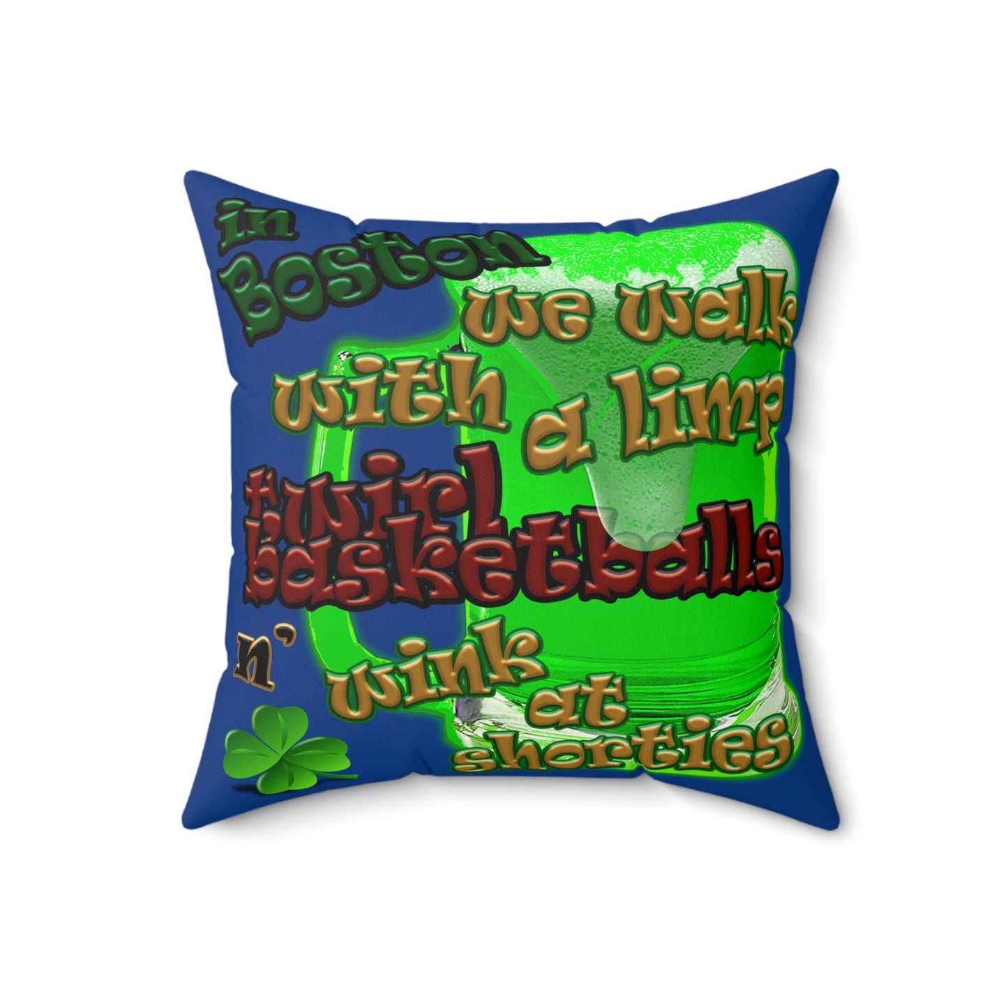 celtics logo - Faux Suede Square Pillow - (dark blue)