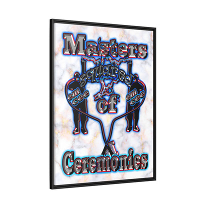 em cee squared - framed canvas art (white marble)