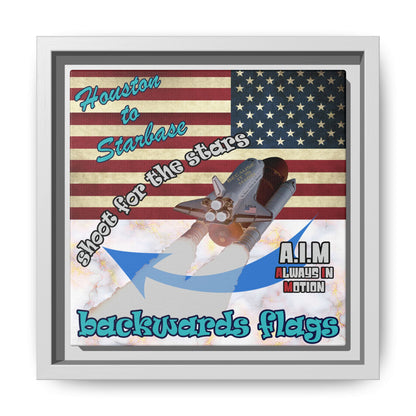 shoot for the stars - framed canvas art (white marble)