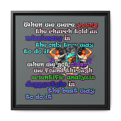 doggystyle - framed canvas art (dark grey)