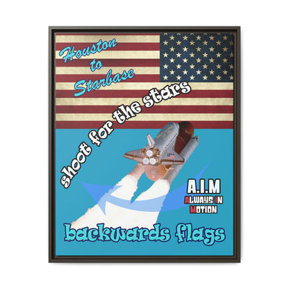 shoot for the stars - framed canvas art (turquoise)