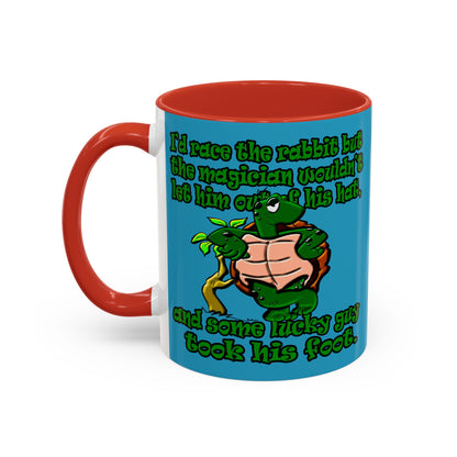 turtle race - Accent Mug (turquoise)