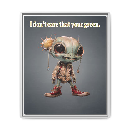 I don't care that your green - framed canvas art (grey-light grey)