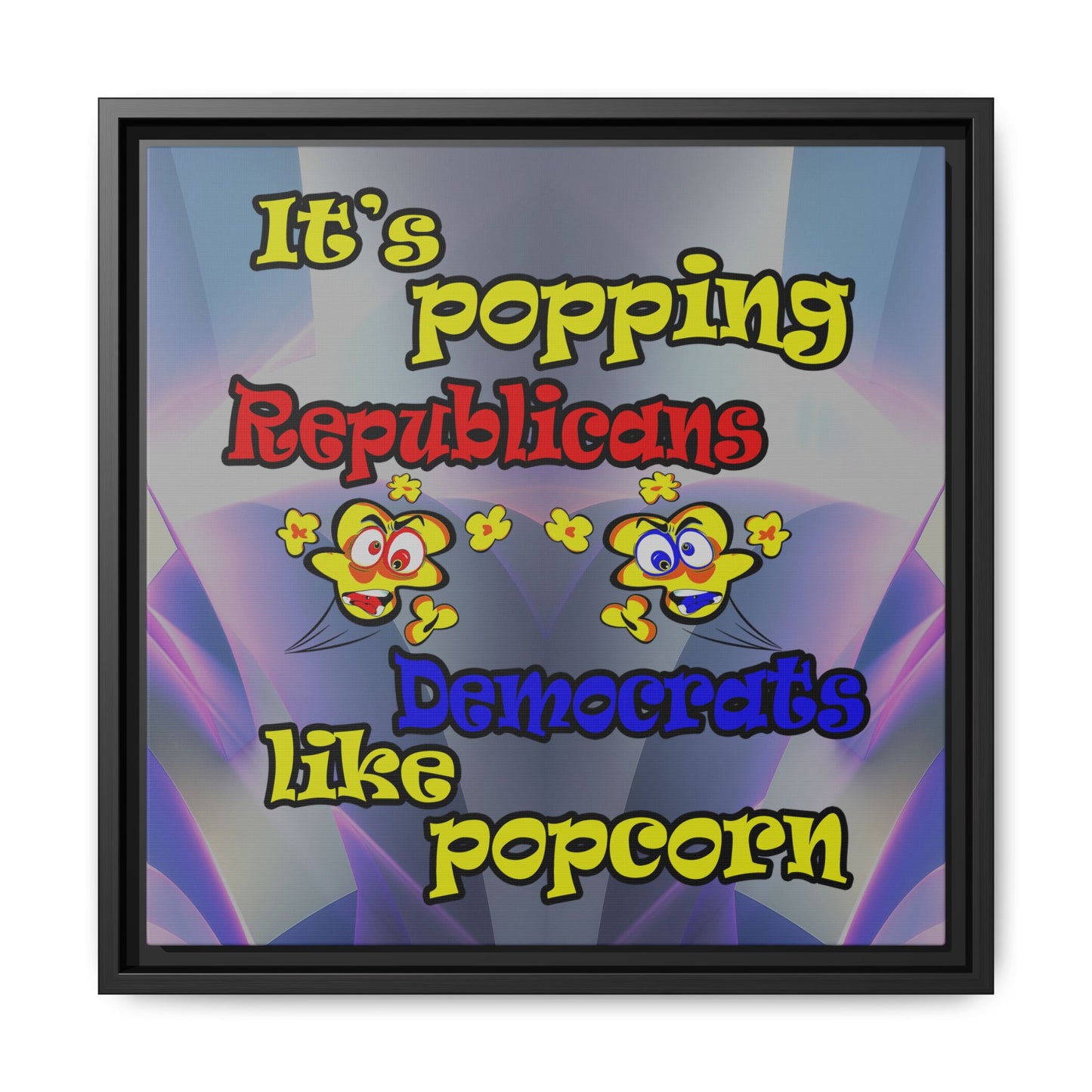 popping like popcorn - framed canvas art (grey-pink wave)