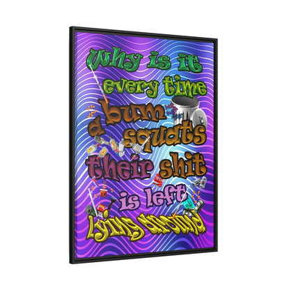 the bum's shit - framed canvas art (purple wave)