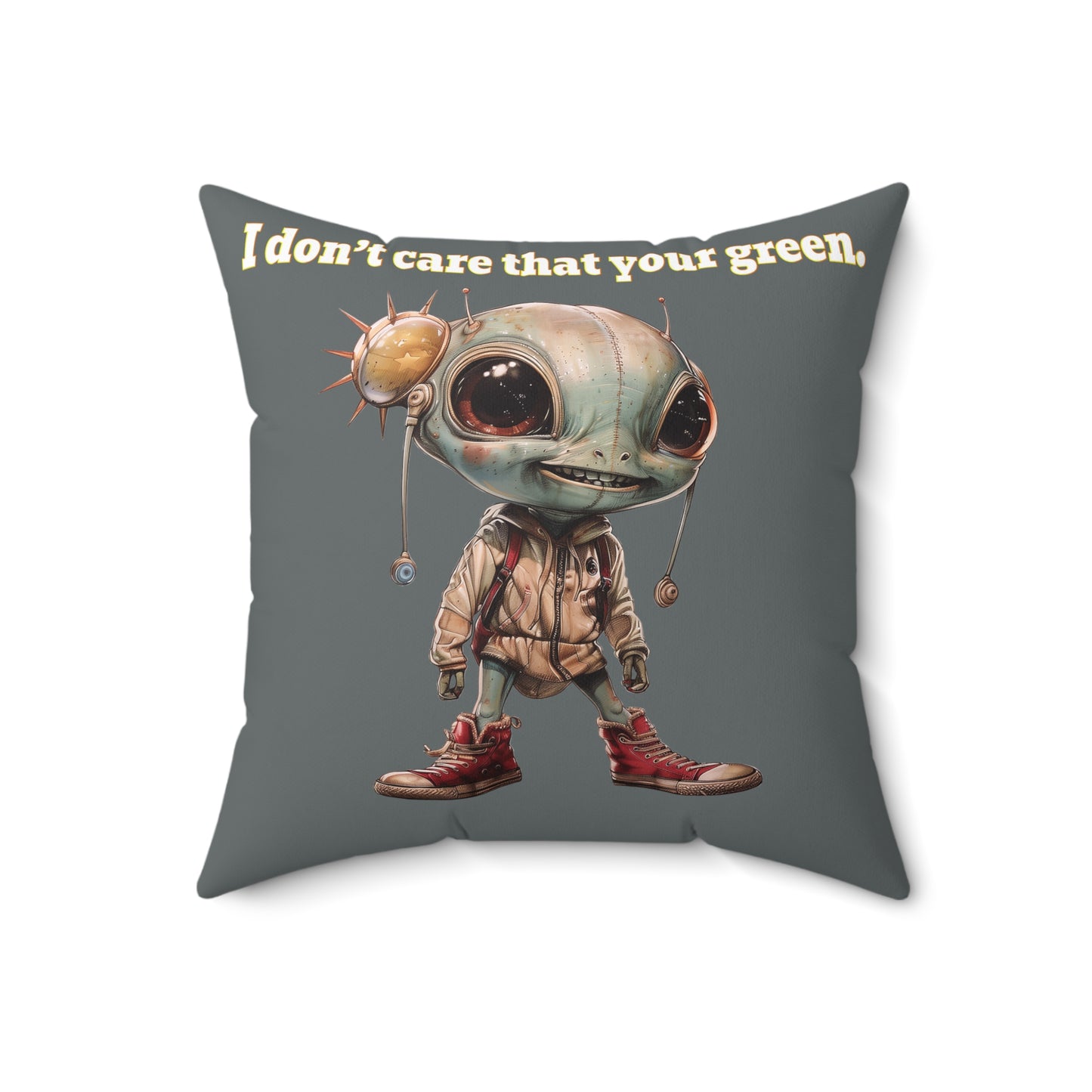 I don't care that your grey - Spun Polyester Square Pillow - (dark grey)