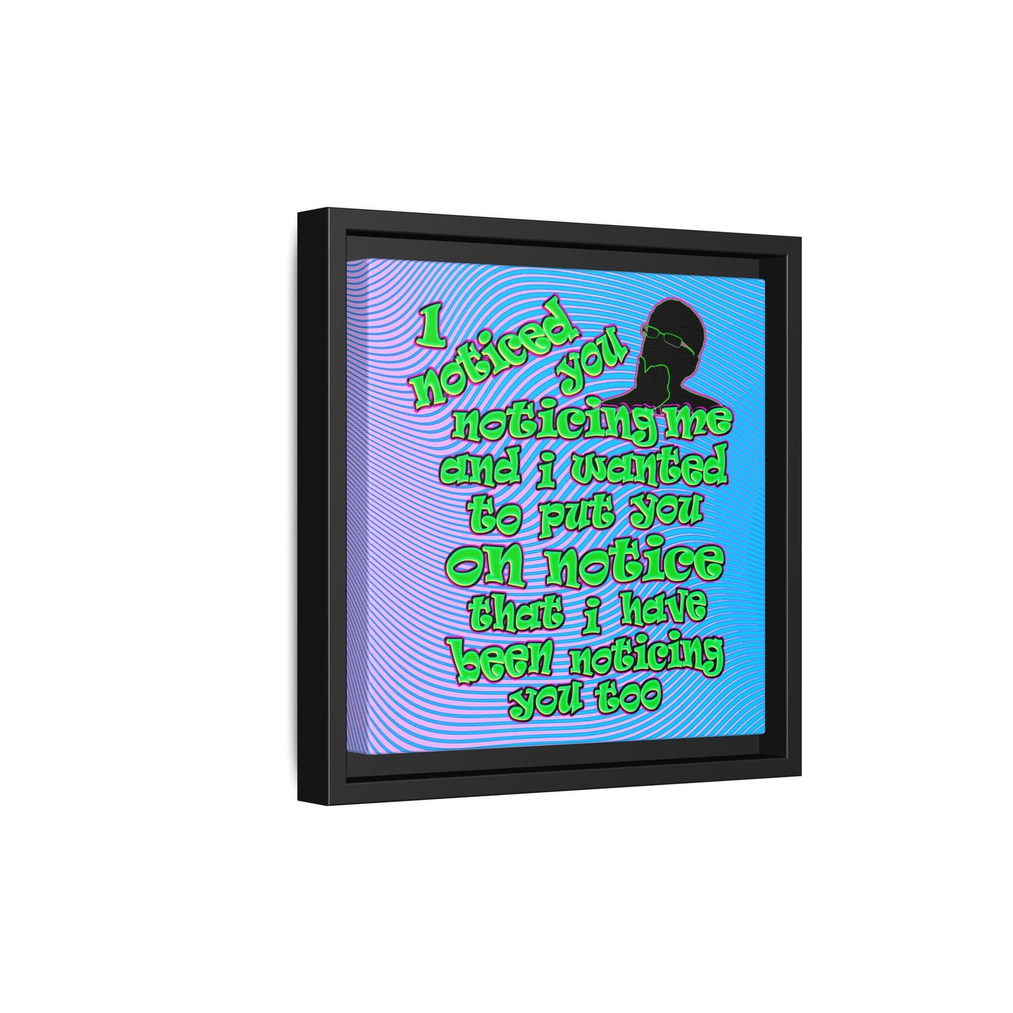 noticed you noticing - framed canvas art (light blue-purple wave)