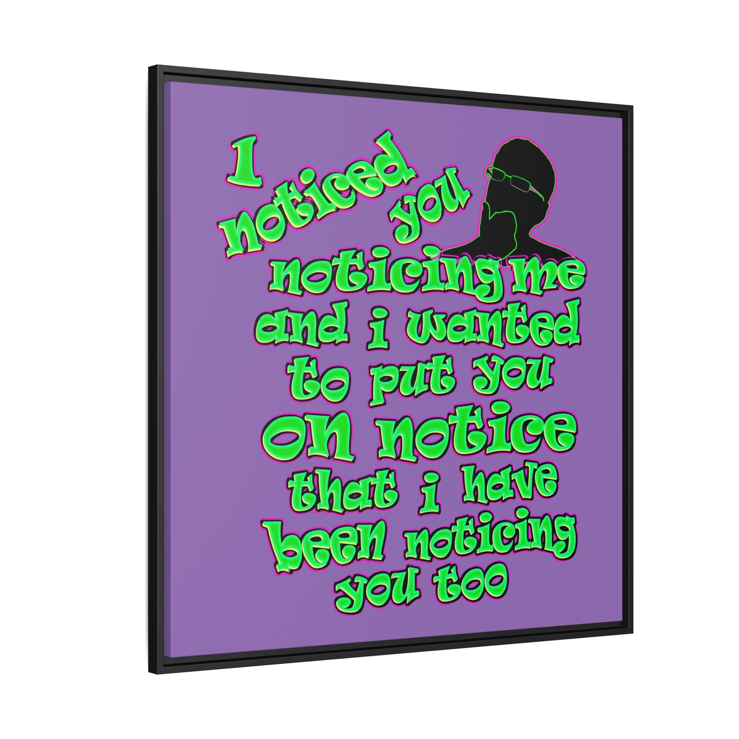 noticed you noticing - framed canvas art (light purple)