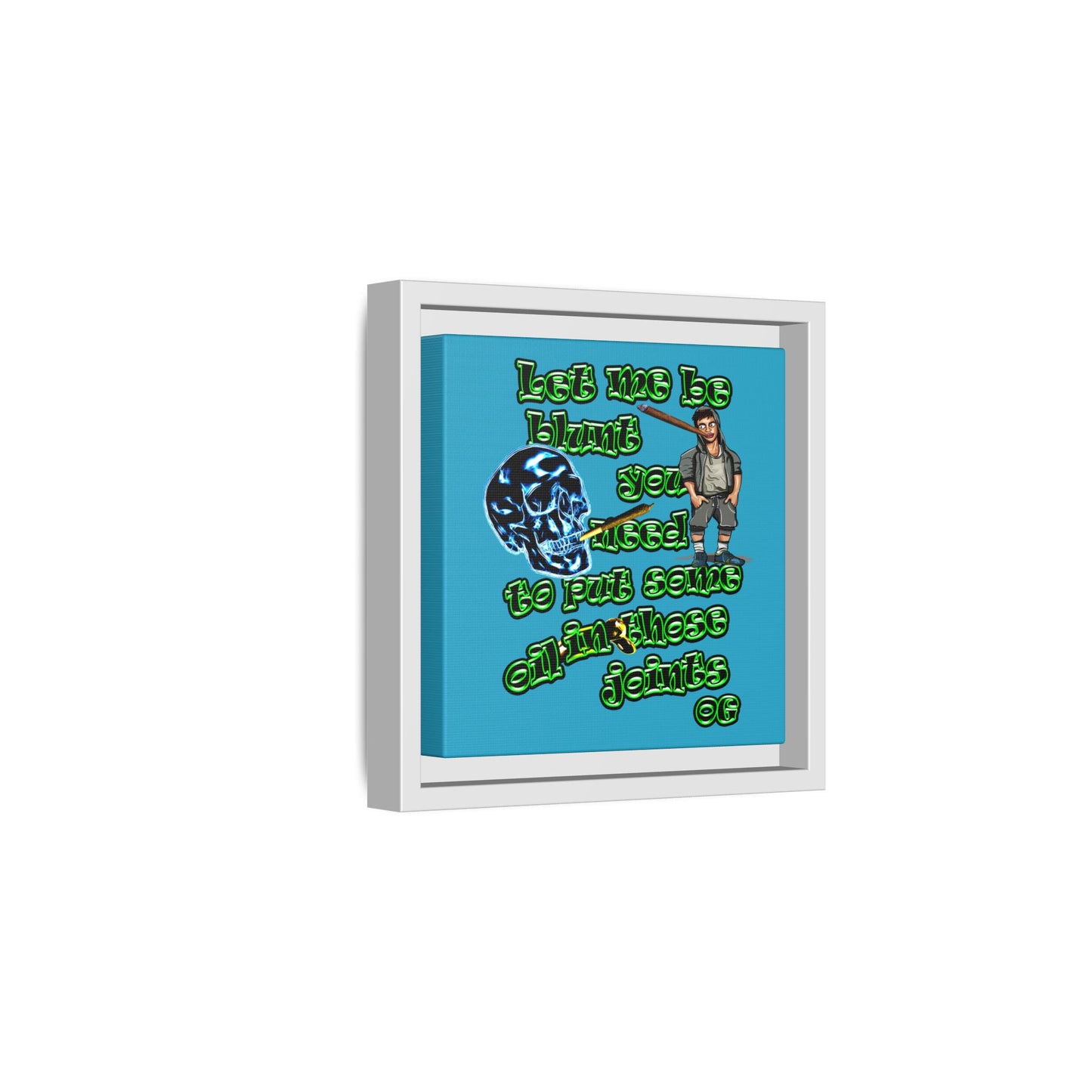 og - framed canvas art (turquoise)