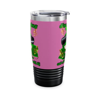 disc jockey - Ringneck Tumbler, 20oz (light pink)