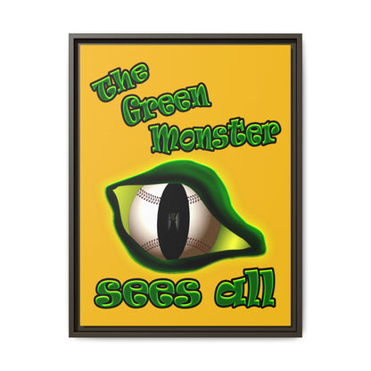 green monster - framed canvas art (yellow)