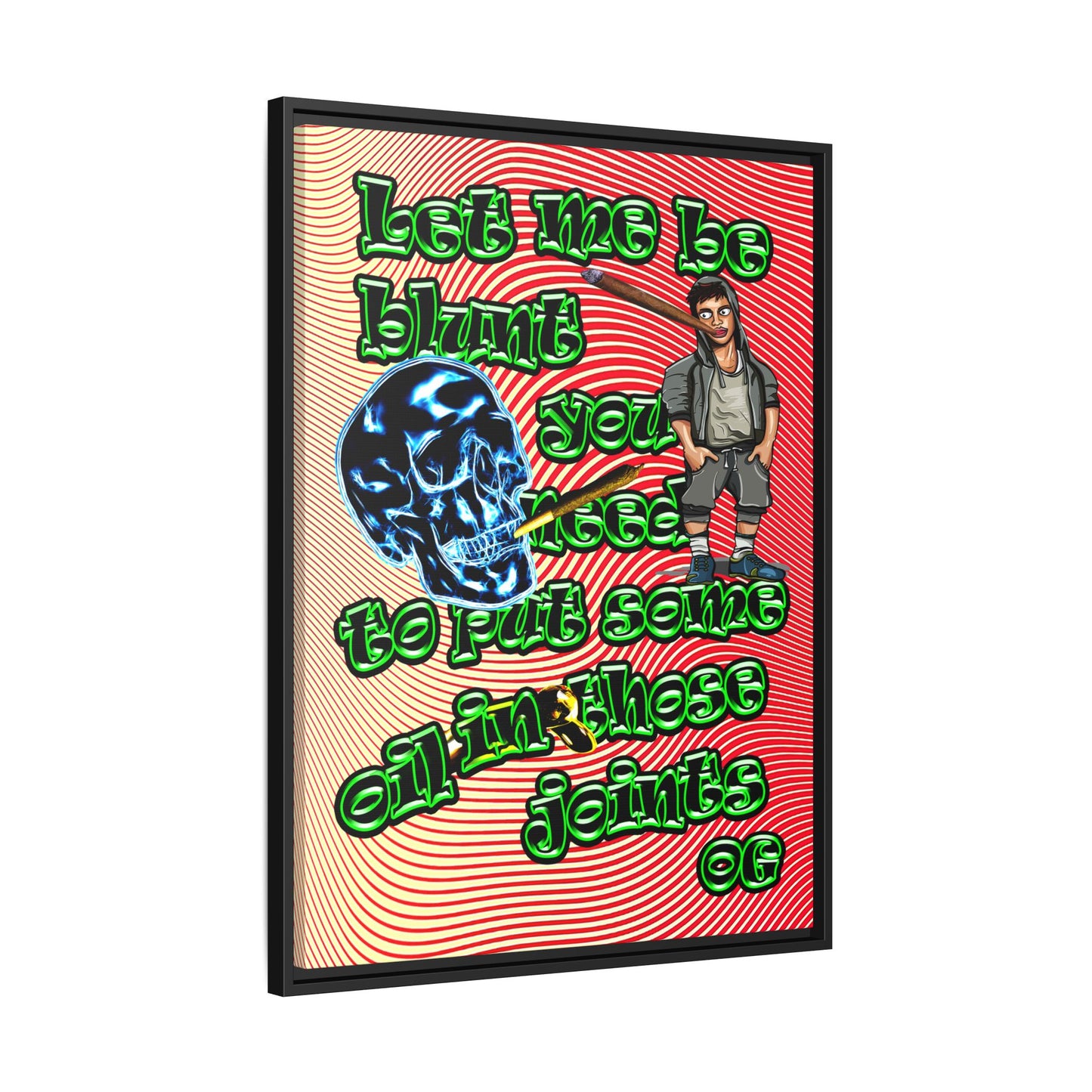 og - framed canvas art (yellow-orange wave)