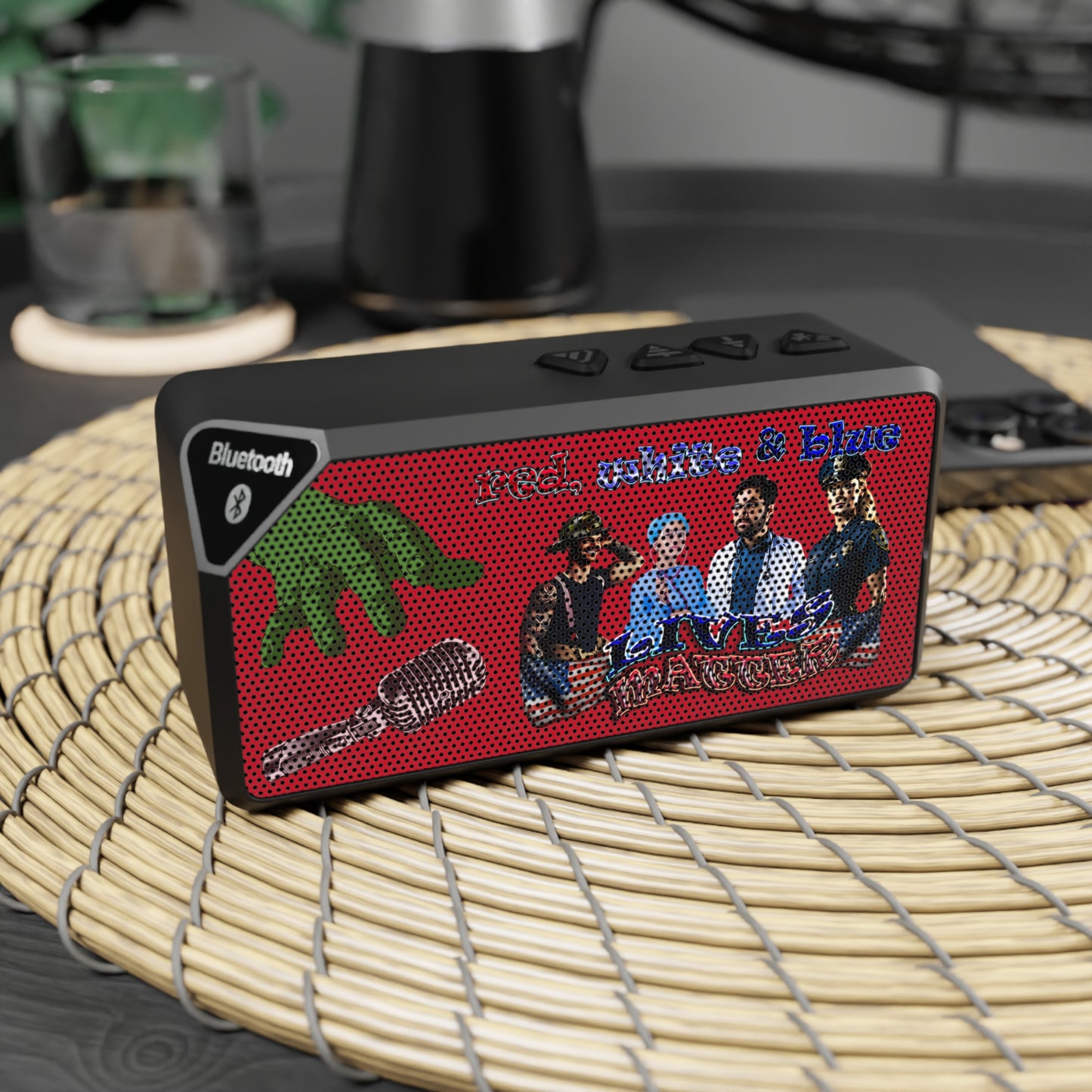 rw&b lives matter - Jabba Bluetooth Speaker (dark red)
