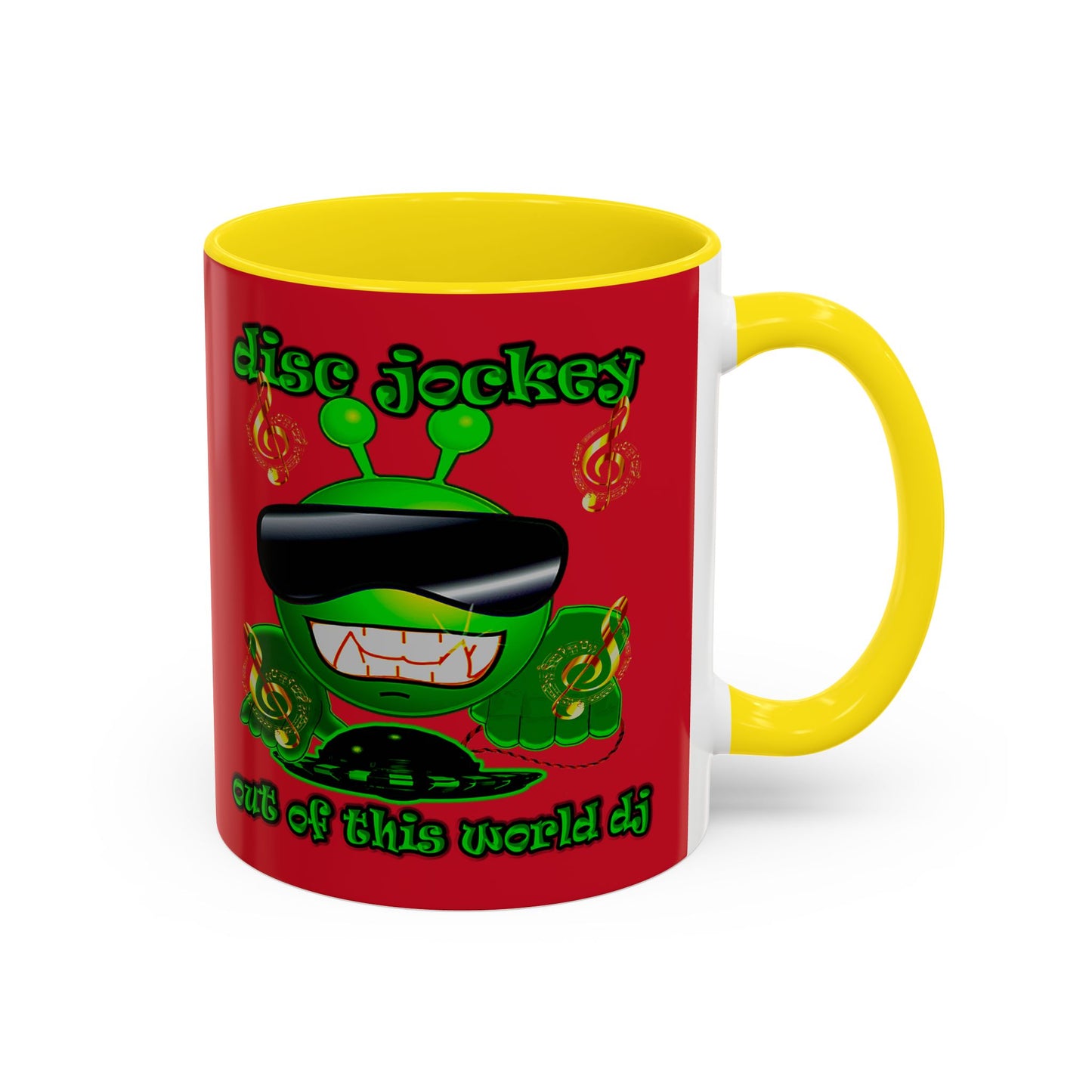 disc jockey - Accent Mug (dark red)