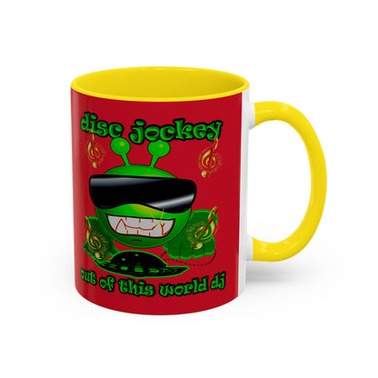 disc jockey - Accent Mug (dark red)