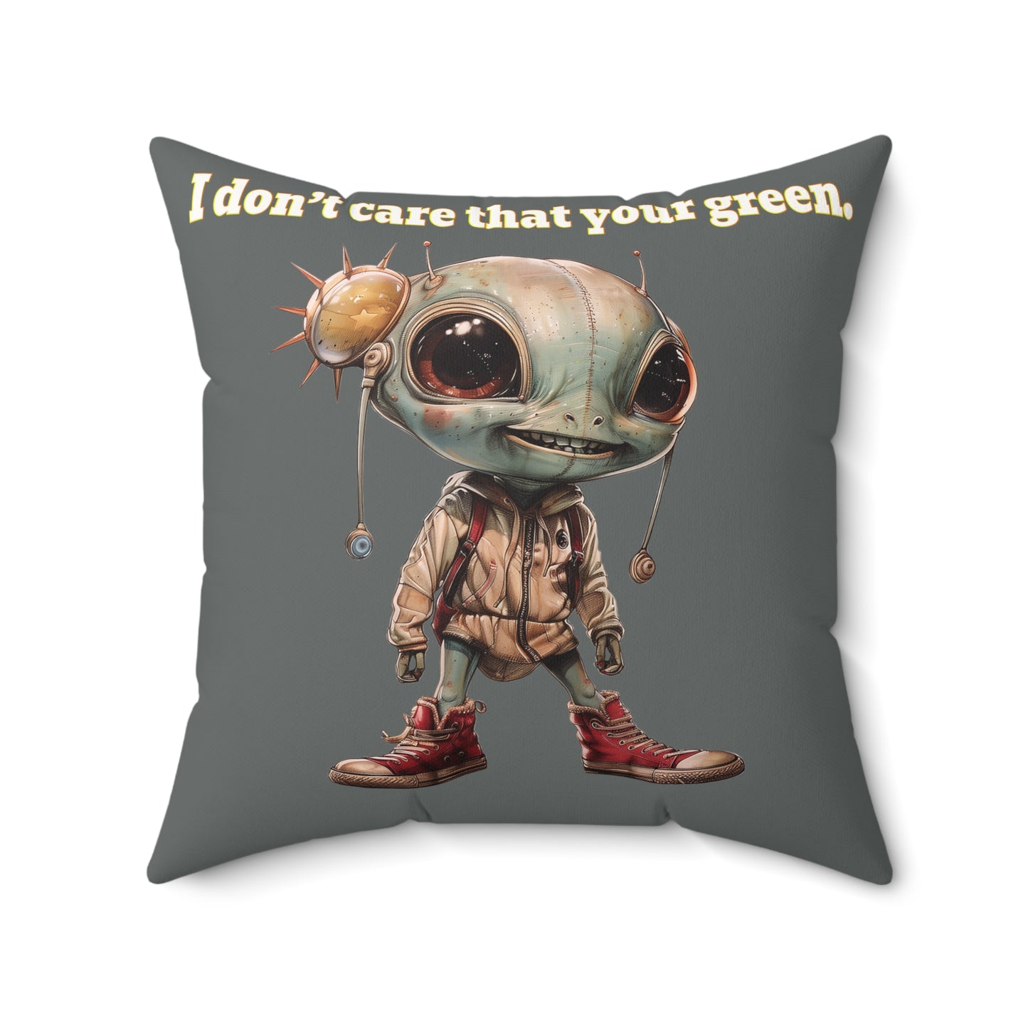 I don't care that your grey - Faux Suede Square Pillow - (dark grey)
