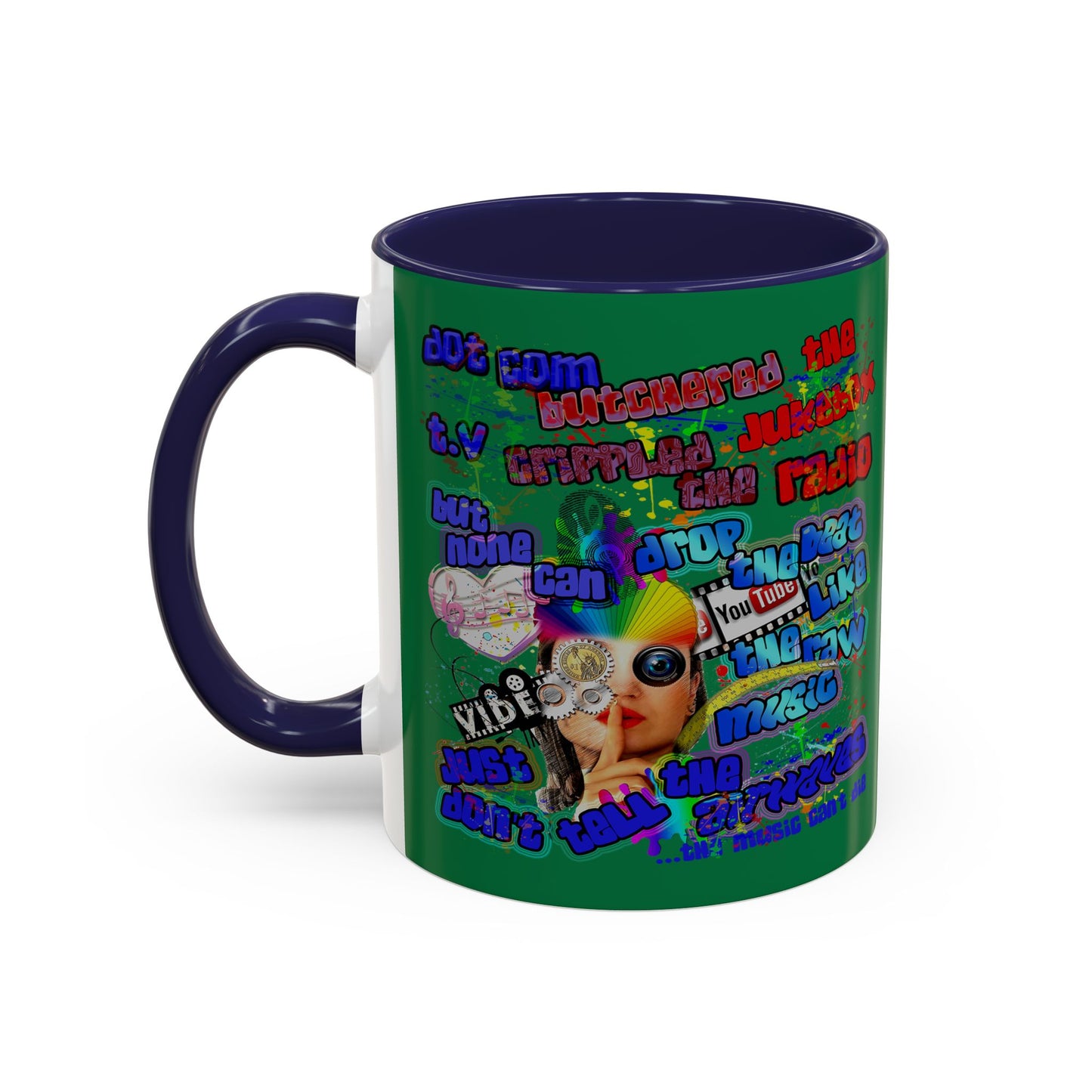 drop the beat - Accent Mug (dark green)