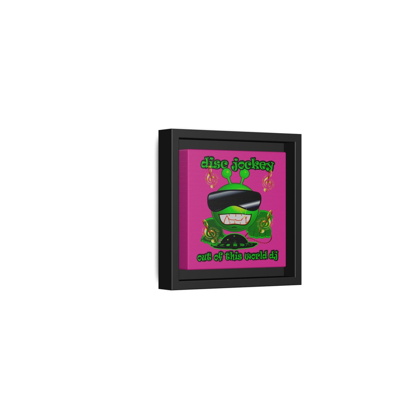 disc jockey - framed canvas art (pink)