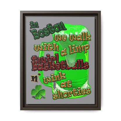 celtics logo - framed canvas art (grey)