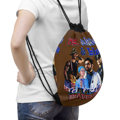 rw&b lives matter - Drawstring Bag (brown)